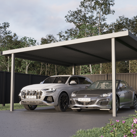 double carport with 2 cars