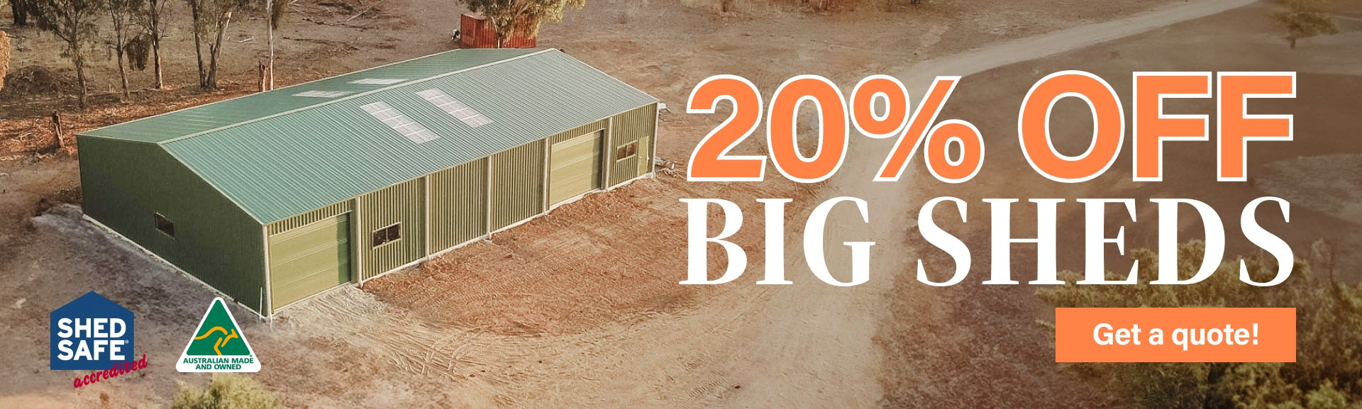 Big Sheds 20%off Mega menu banner