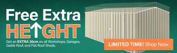 GardenShed Mega Menu Banner Free Extra Height Sitewide Sale