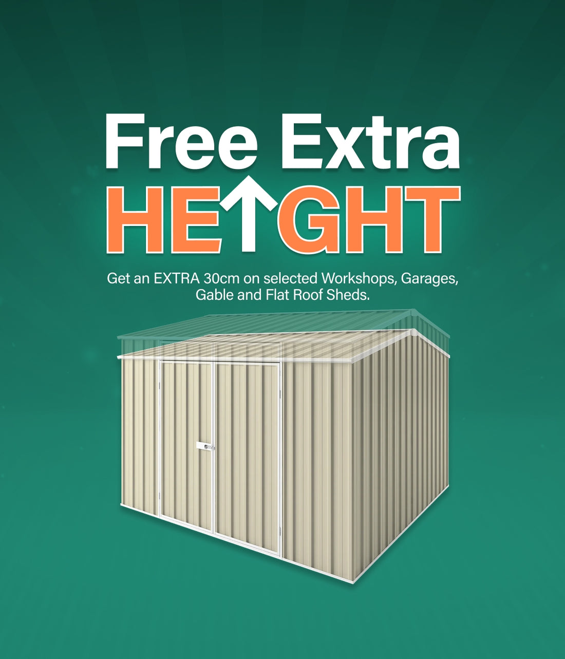 GardenShed Mobile Banner Free Extra Height Sitewide Sale