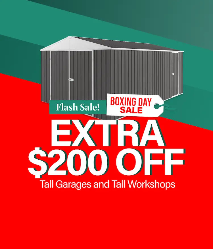 Mobile Banner TAF $200 Tall Workshops & Garages Flash Sale