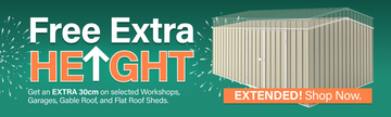 GardenShed Mega Menu Banner Free Extra Height Sitewide Sale Extended