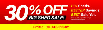 Bigshed Collection Banner 30% Off Sale