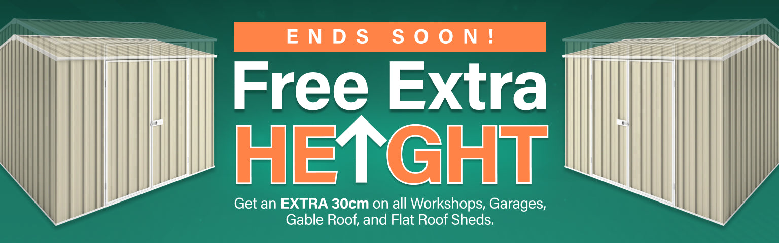 GardenShed Collection Banner Free Extra Height Sitewide Sale Ends Soon
