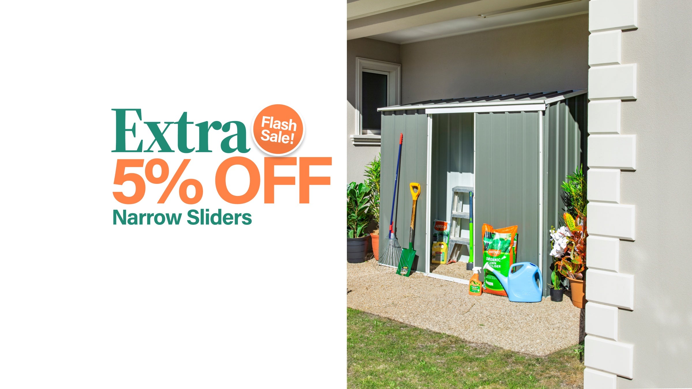 Extra 5% Narrow Sliders Desktop Banner