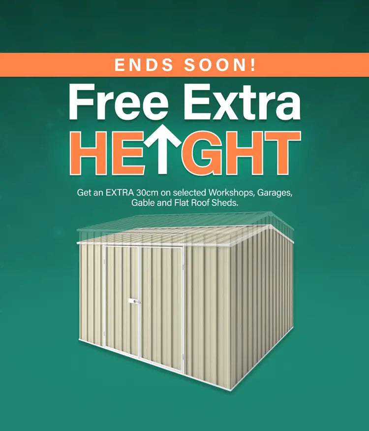 GardenShed Mobile Banner Free Extra Height Sitewide Sale Ends Today