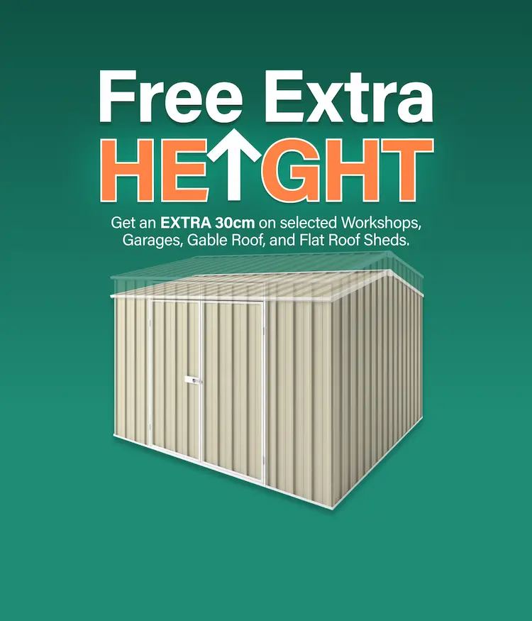 GardenShed Mobile Banner Free Extra Height Sitewide Sale