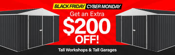 Collection Banner TAF $200 Tall Workshops & Garages Flash Sale