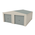Double Garage Shed 6m x 6m x 2.4m - Gull Grey/Off White