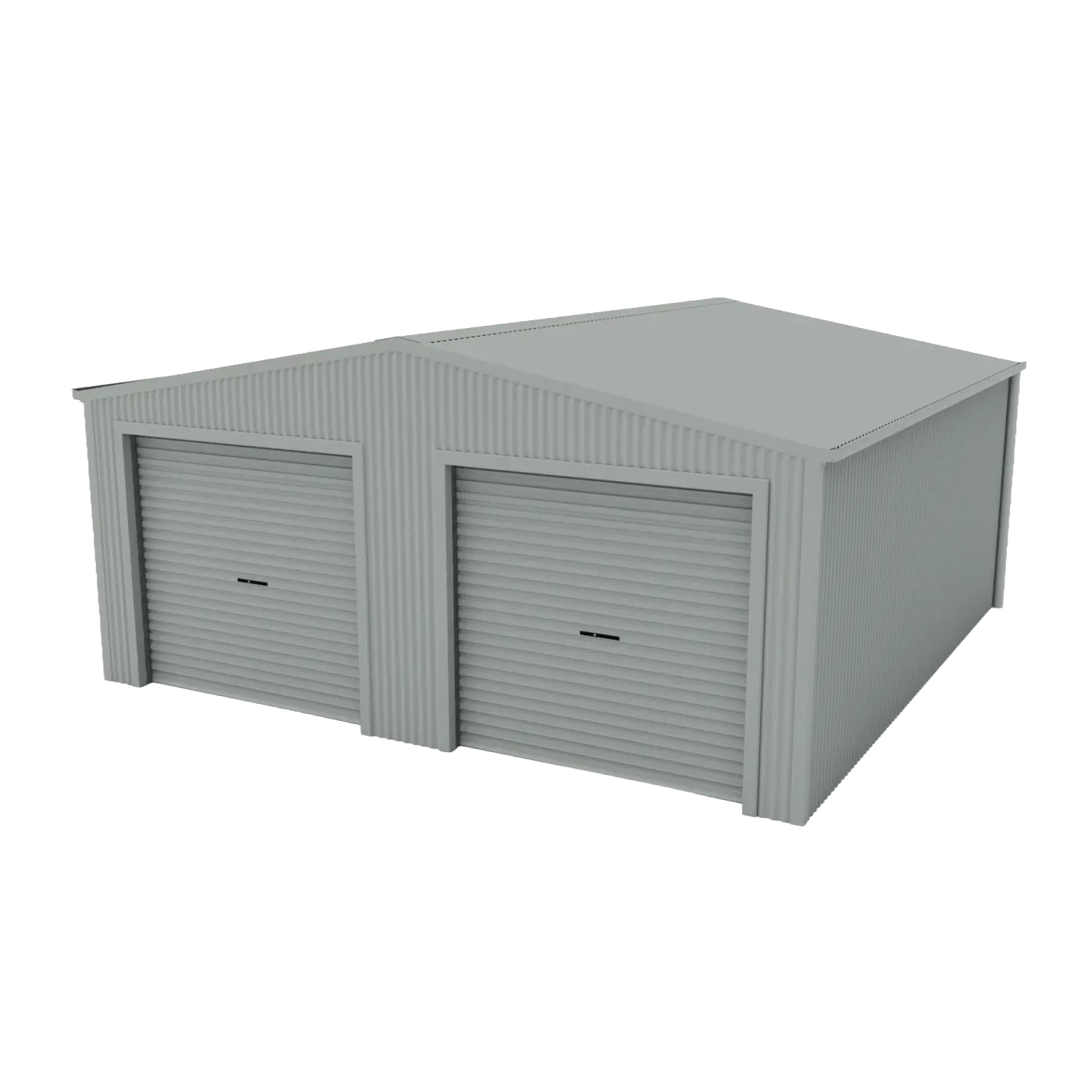 Double Garage Shed 6m x 6m x 2.4m - Gull Grey