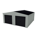Double Garage Shed 6m x 6m x 2.4m - Mist Green/Gull Grey