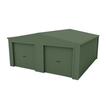 Double Garage Shed 6m x 6m x 2.4m - Mist Green