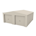 Double Garage Shed 6m x 6m x 2.4m - Off White