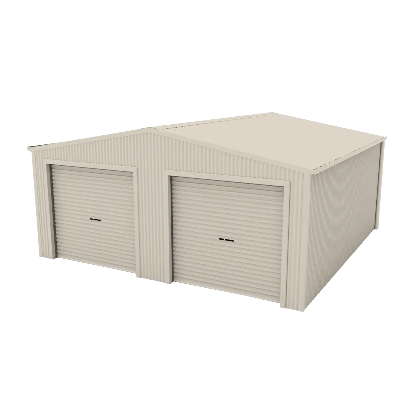 Double Garage Shed 6m x 6m x 2.4m - Off White