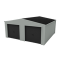 Double Garage Shed 6m x 6m x 2.4m - Slate Grey/Gull Grey