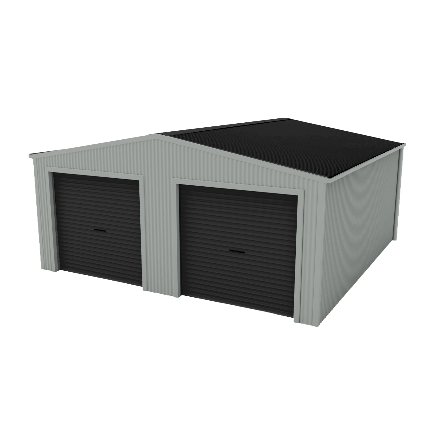 Double Garage Shed 6m x 6m x 2.4m - Slate Grey/Gull Grey