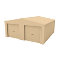 Double Garage Shed 6m x 6m x 2.4m - Smooth Cream