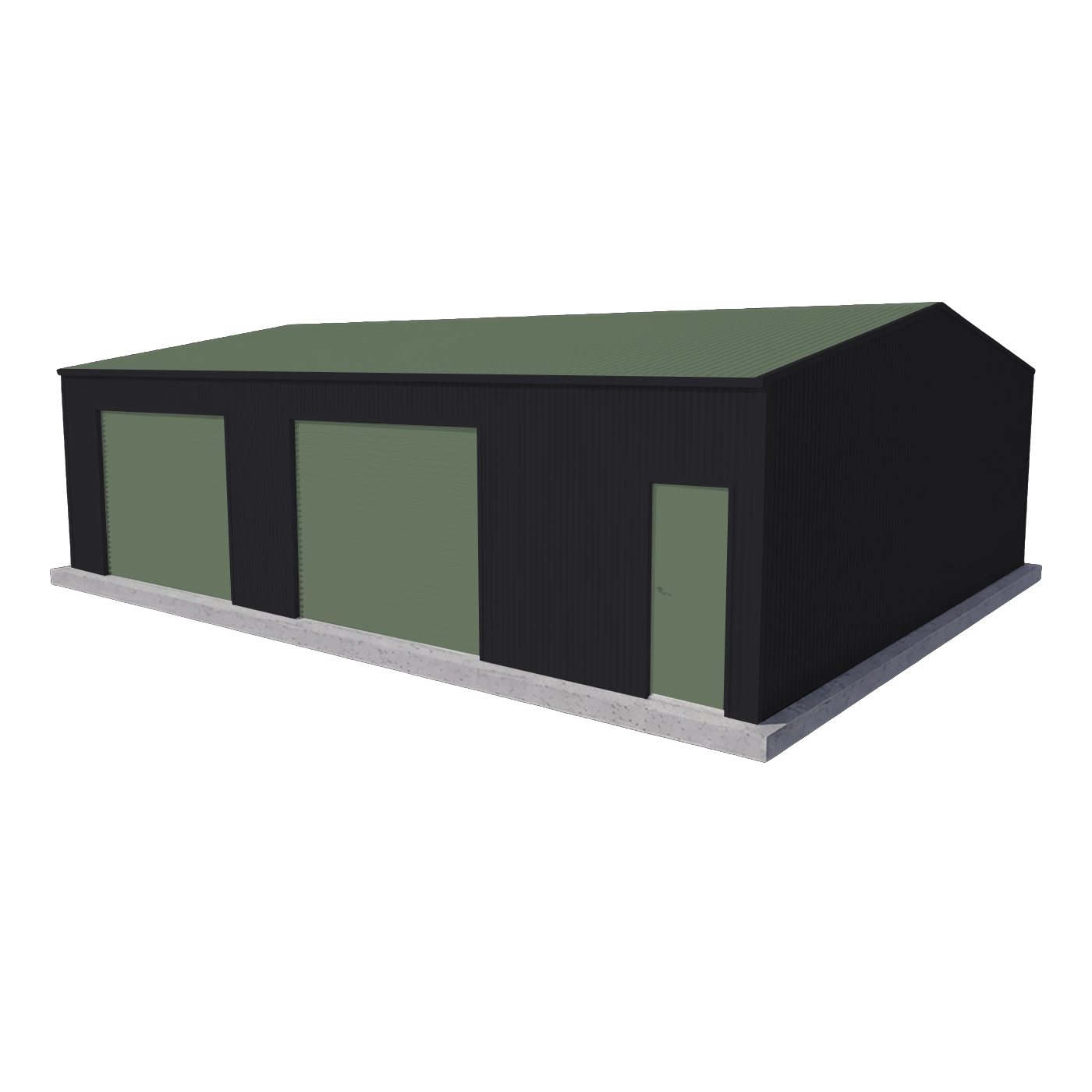 Large Workshop Shed 9m x 12m x 3m - Mist Green/Monolith