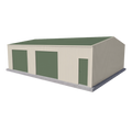 Large Workshop Shed 9m x 12m x 3m - Mist Green/Off White