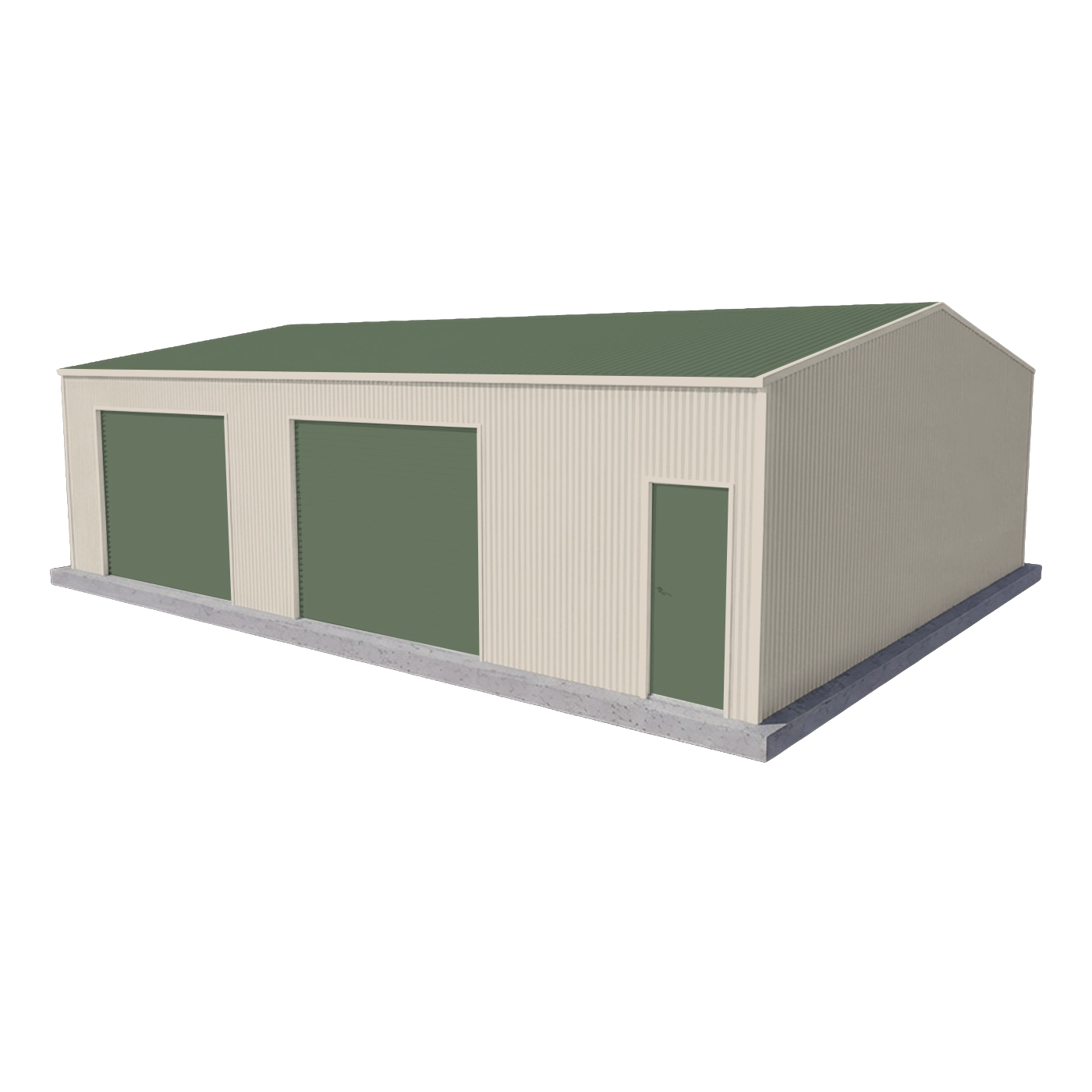Large Workshop Shed 9m x 12m x 3m - Mist Green/Off White