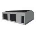 Large Workshop Shed 9m x 12m x 3m - Monolith/Gull Grey