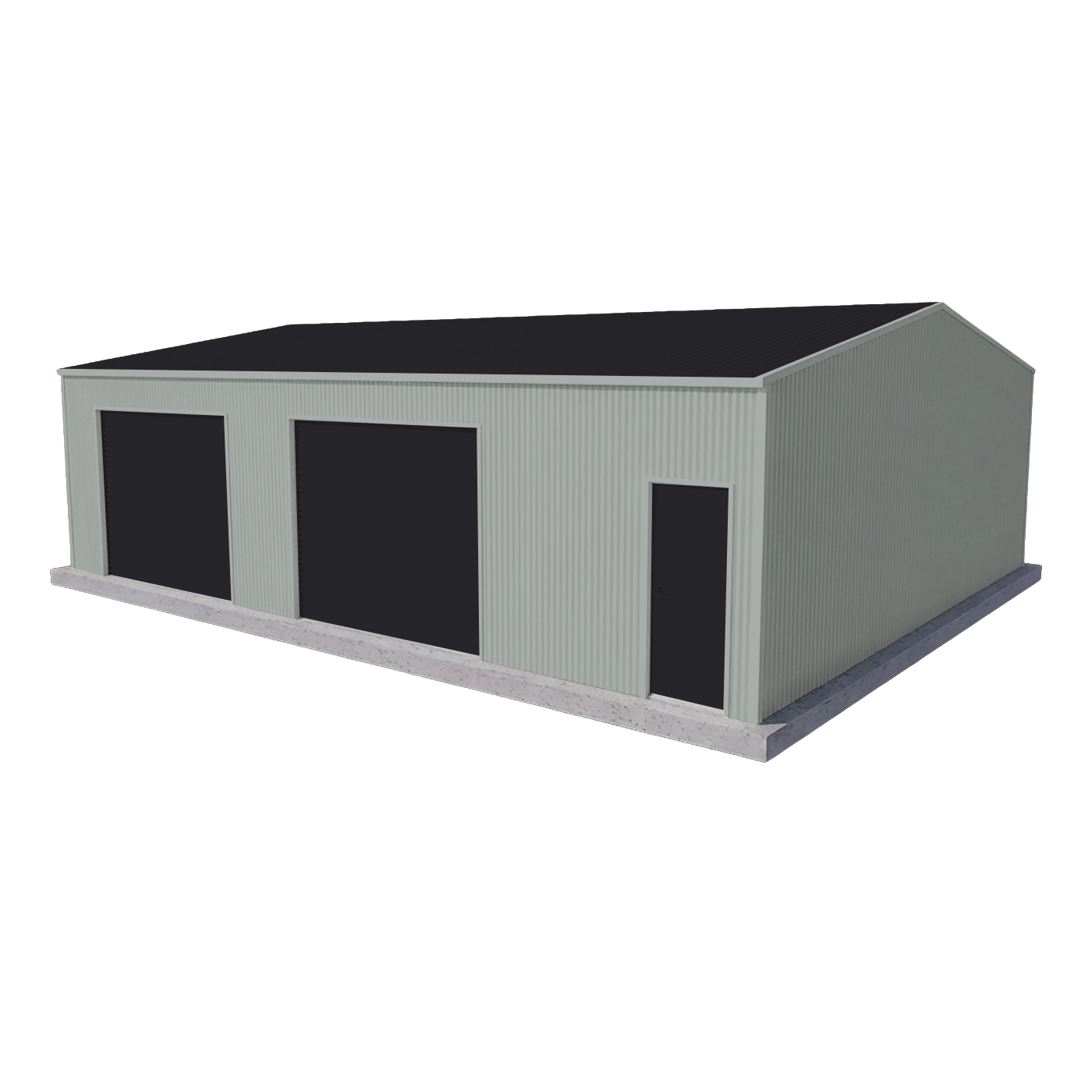 Large Workshop Shed 9m x 12m x 3m - Monolith/Gull Grey