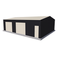 Large Workshop Shed 9m x 12m x 3m - Off White/Monolith