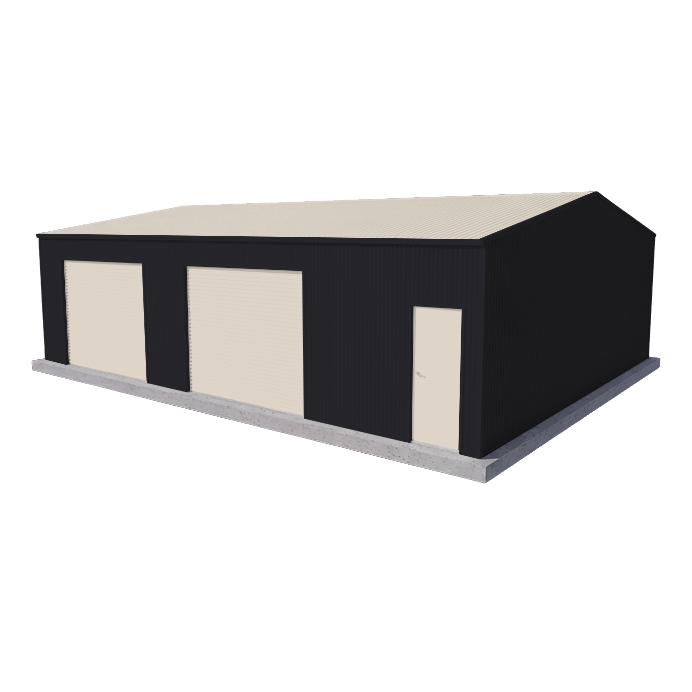 Large Workshop Shed 9m x 12m x 3m - Off White/Monolith