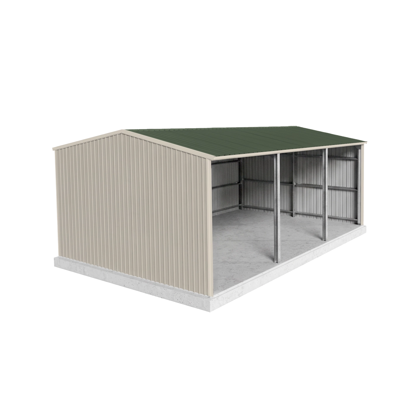 Machinery Shed 7m x 9.5m x 3m - Mist Green/Off White