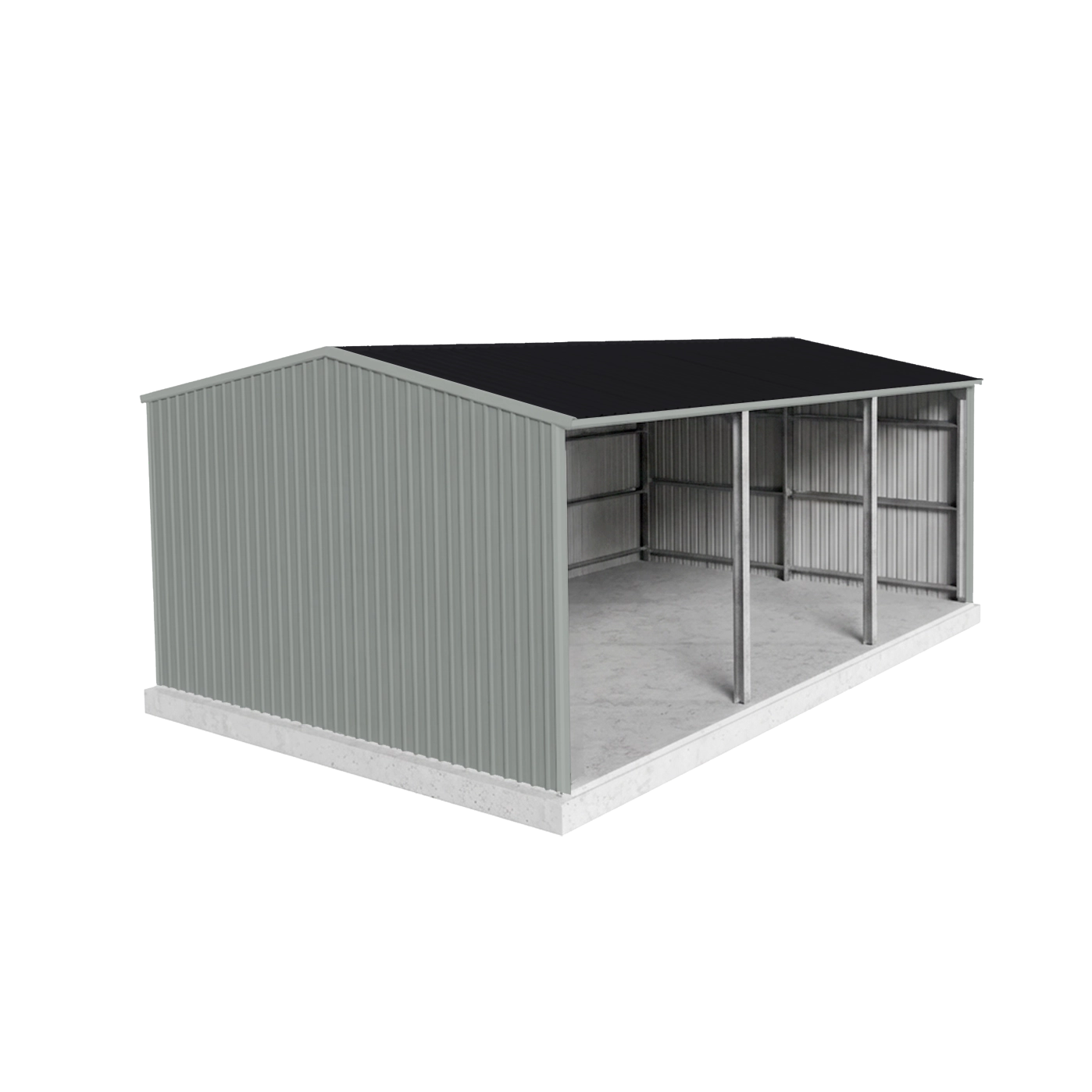 Machinery Shed 7m x 9.5m x 3m - Monolith/Gull Grey