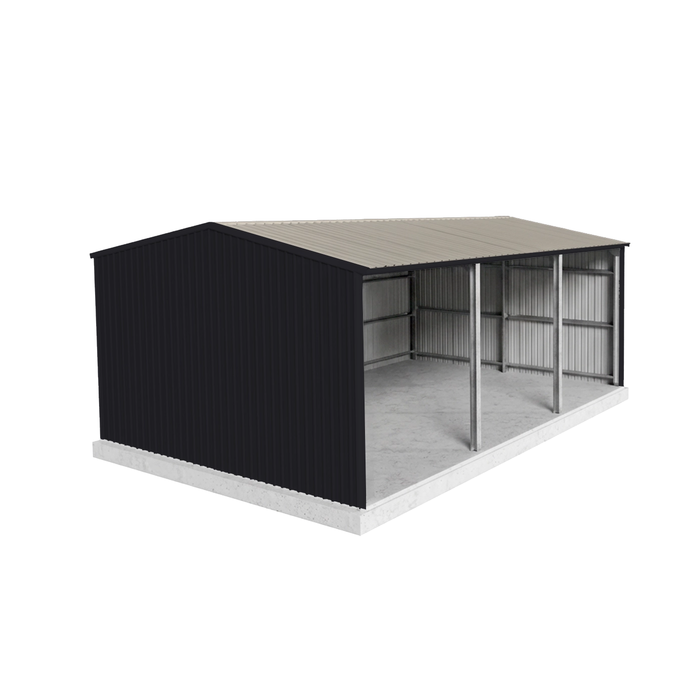 Machinery Shed 7m x 9.5m x 3m - Off White/Monolith