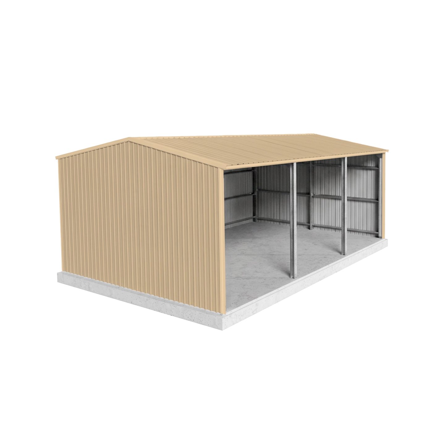 Machinery Shed 7m x 9.5m x 3m - Smooth Cream