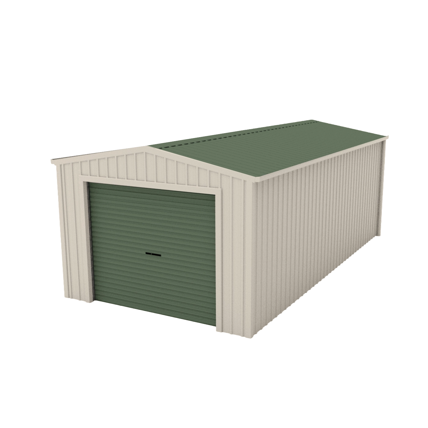 Single Garage - 4m x 7m x 2.4m - Mist Green/Off White
