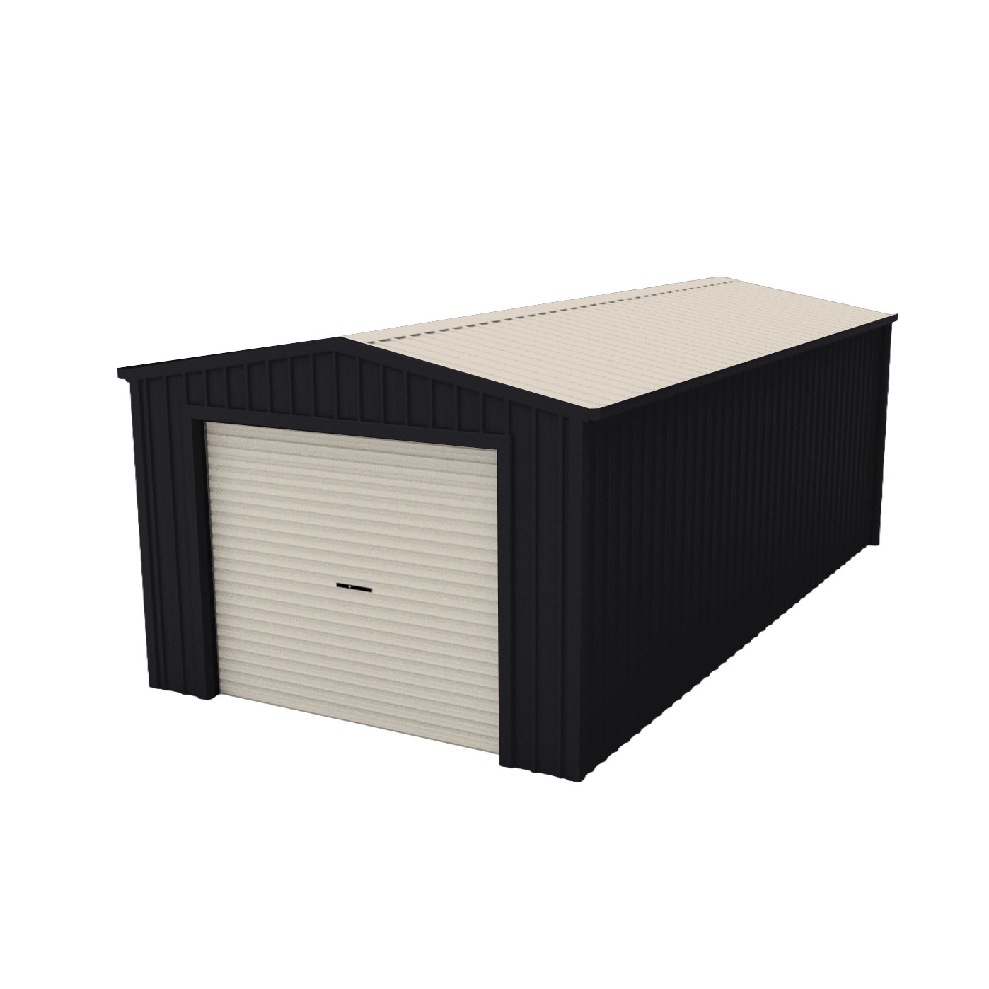 Single Garage - 4m x 7m x 2.4m - Off White/Monolith