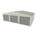 Triple Garage Shed 9.5m x 6m x 2.4m - Gull Grey/Off White
