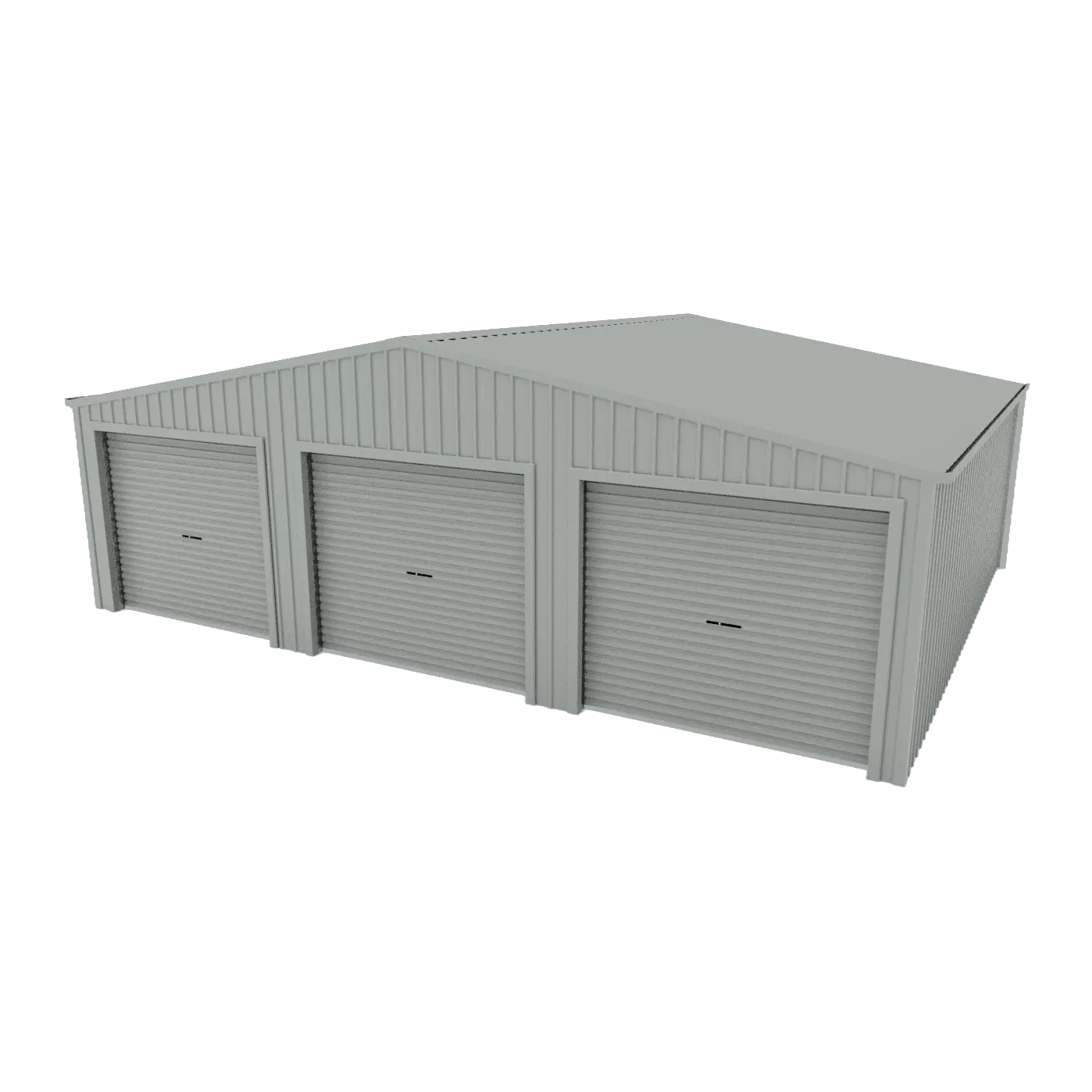 Triple Garage Shed 9.5m x 6m x 2.4m - Gull Grey