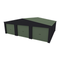 Triple Garage Shed 9.5m x 6m x 2.4m - Mist Green/Monolith
