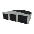 Triple Garage Shed 9.5m x 6m x 2.4m - Monolith/Gull Grey