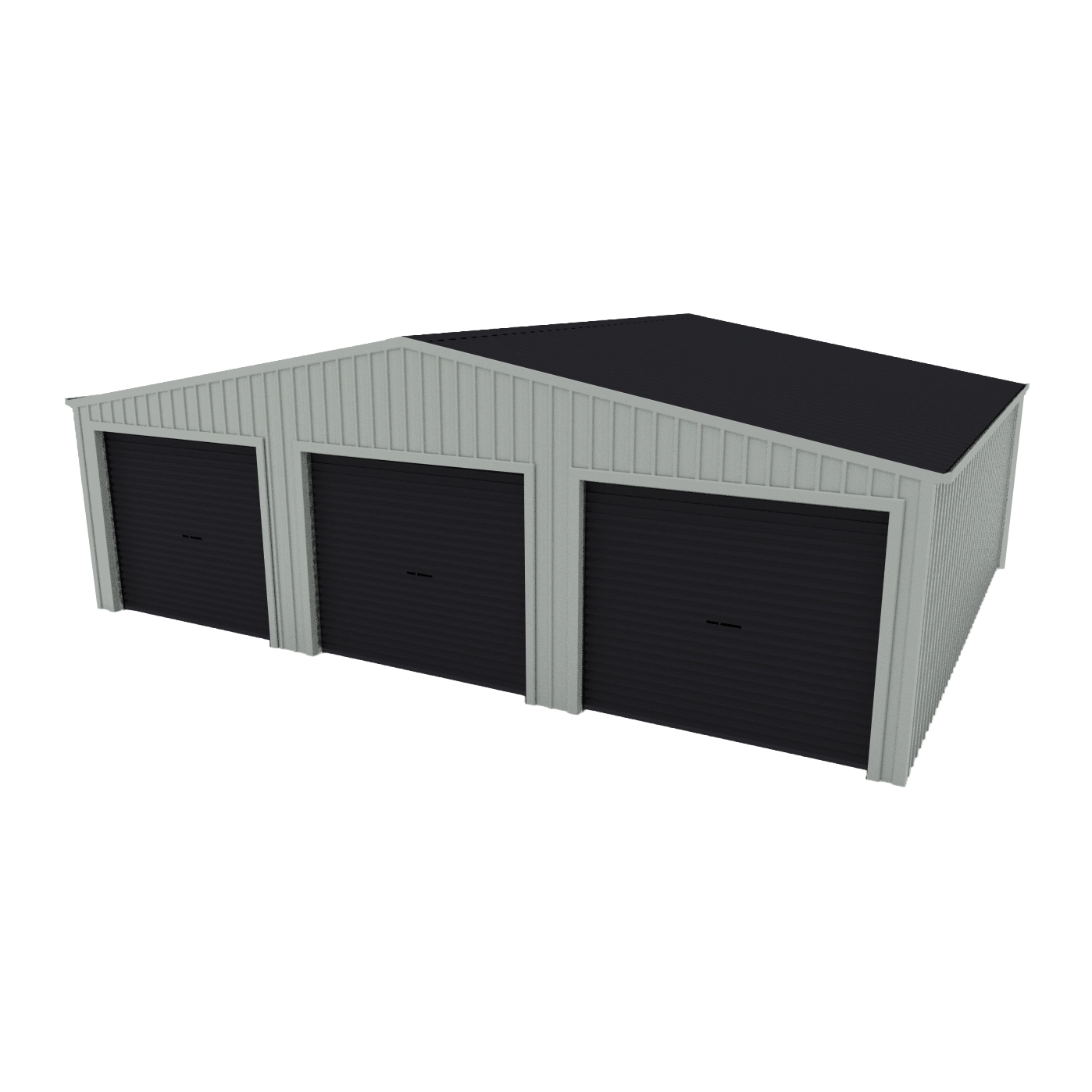 Triple Garage Shed 9.5m x 6m x 2.4m - Monolith/Gull Grey