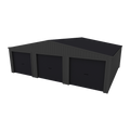 Triple Garage Shed 9.5m x 6m x 2.4m - Monolith/Slate Grey