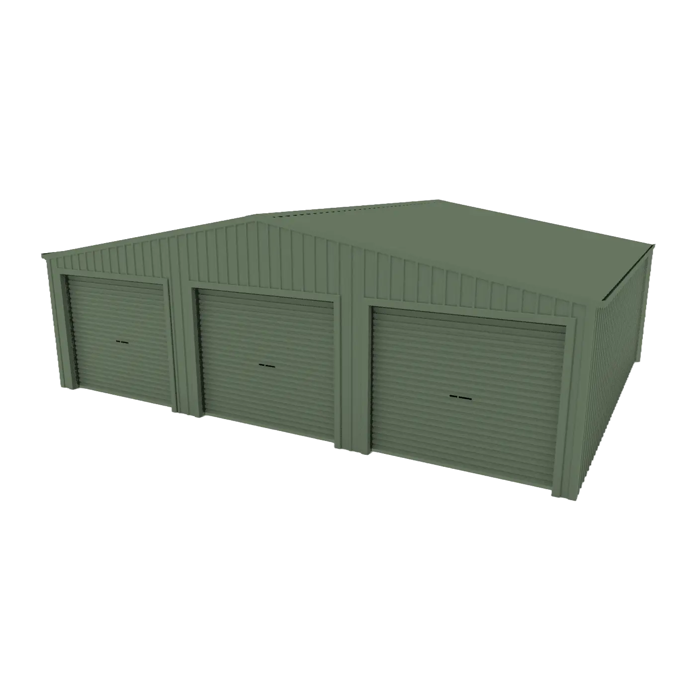 Triple Garage Shed 9.5m x 6m x 2.4m - Mist Green