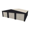 Triple Garage Shed 9.5m x 6m x 2.4m - Off White/Monolith