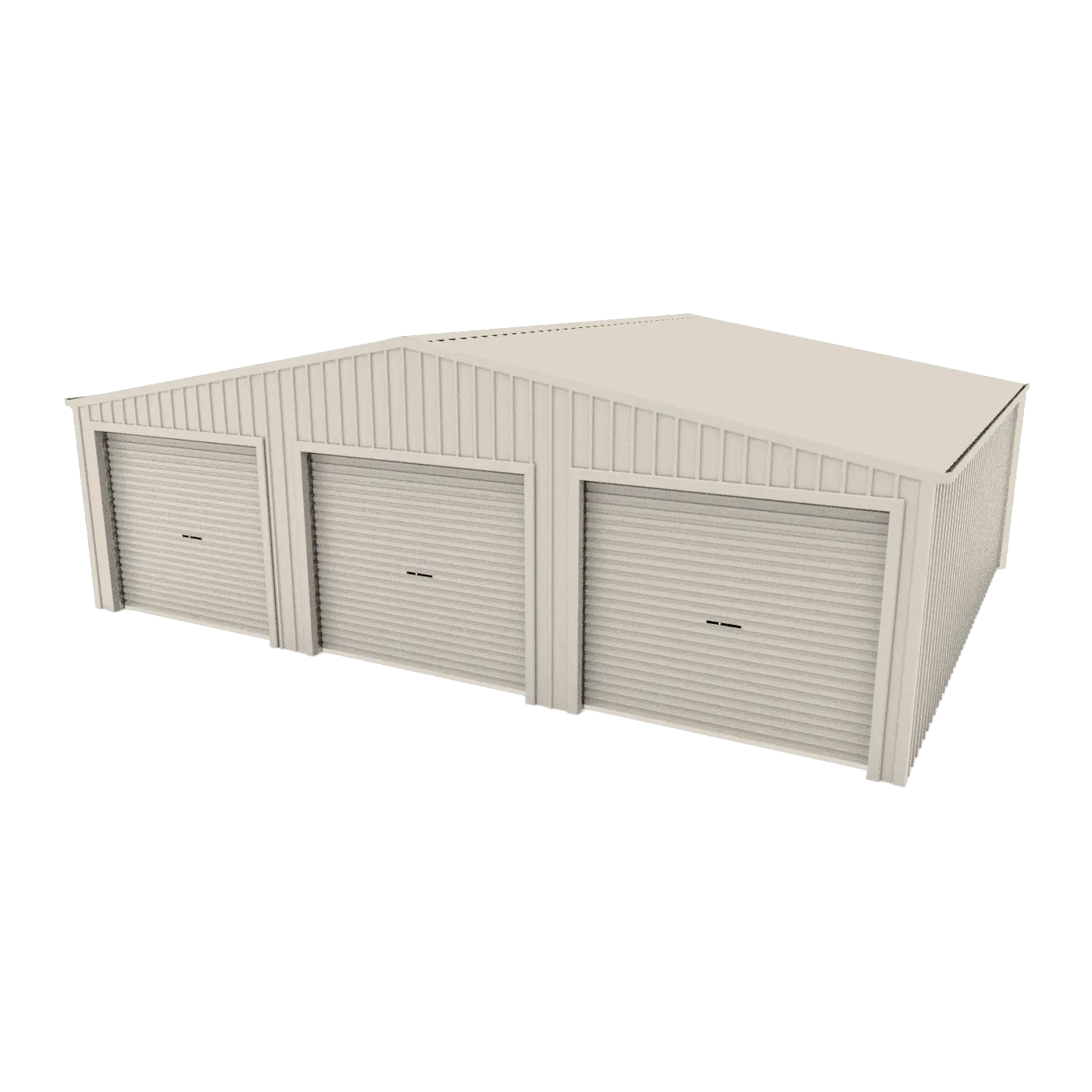 Triple Garage Shed 9.5m x 6m x 2.4m - Off White