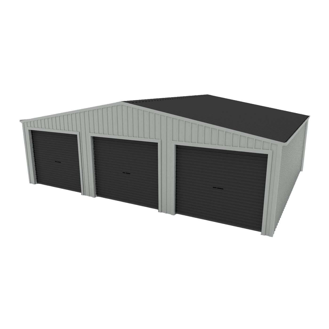 Triple Garage Shed 9.5m x 6m x 2.4m - Slate Grey/Gull Grey