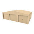 Triple Garage Shed 9.5m x 6m x 2.4m - Smooth Cream