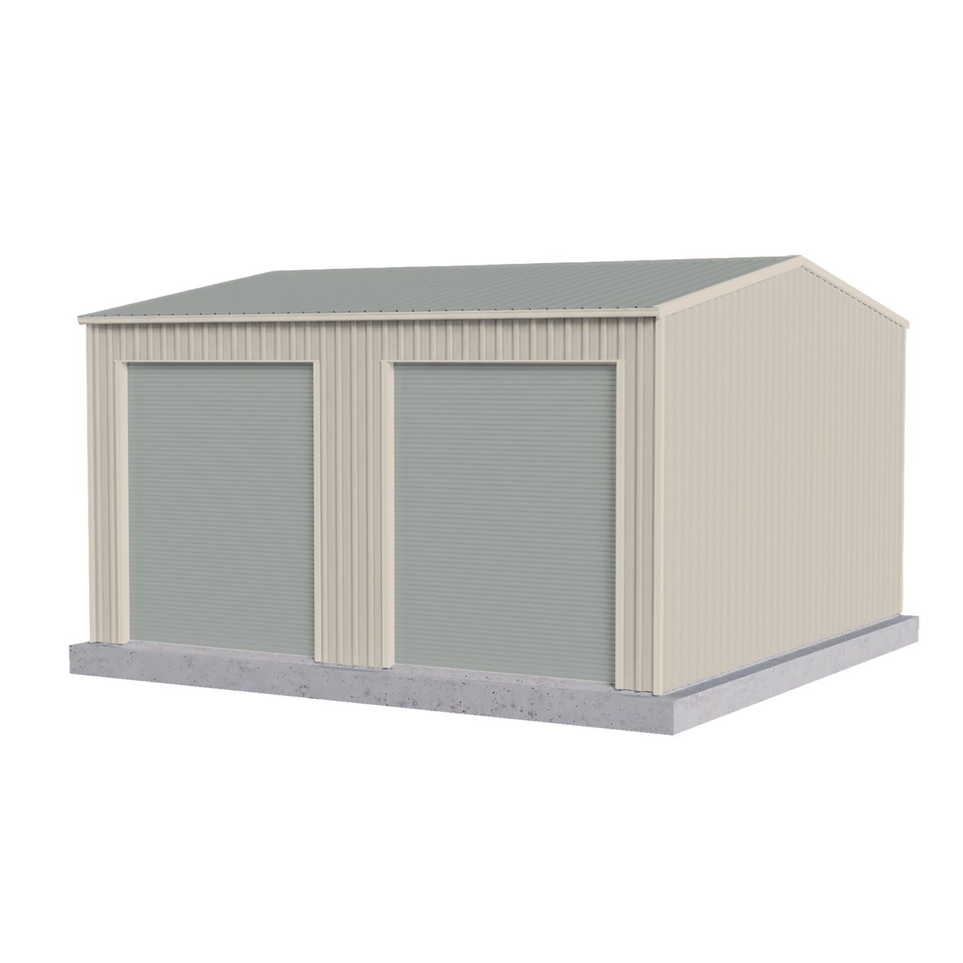Workshop Shed 6m x 6m x 2.4m - Gull Grey/Off White