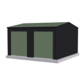 Workshop Shed 6m x 6m x 2.4m - Mist Green/Monolith