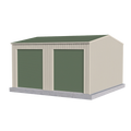 Workshop Shed 6m x 6m x 2.4m - Mist Green/Off White