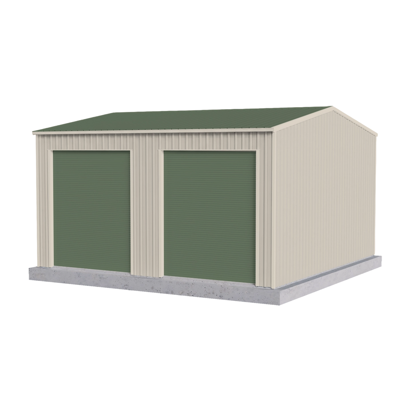 Workshop Shed 6m x 6m x 2.4m - Mist Green/Off White