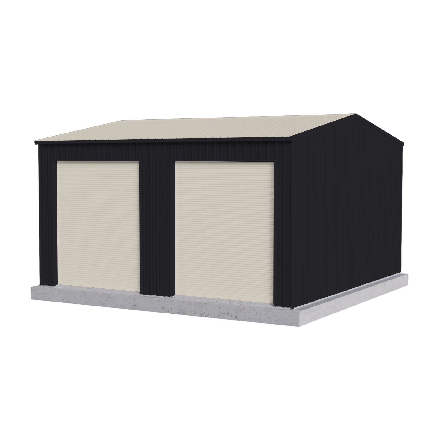 Workshop Shed 6m x 6m x 2.4m - Off White/Monument